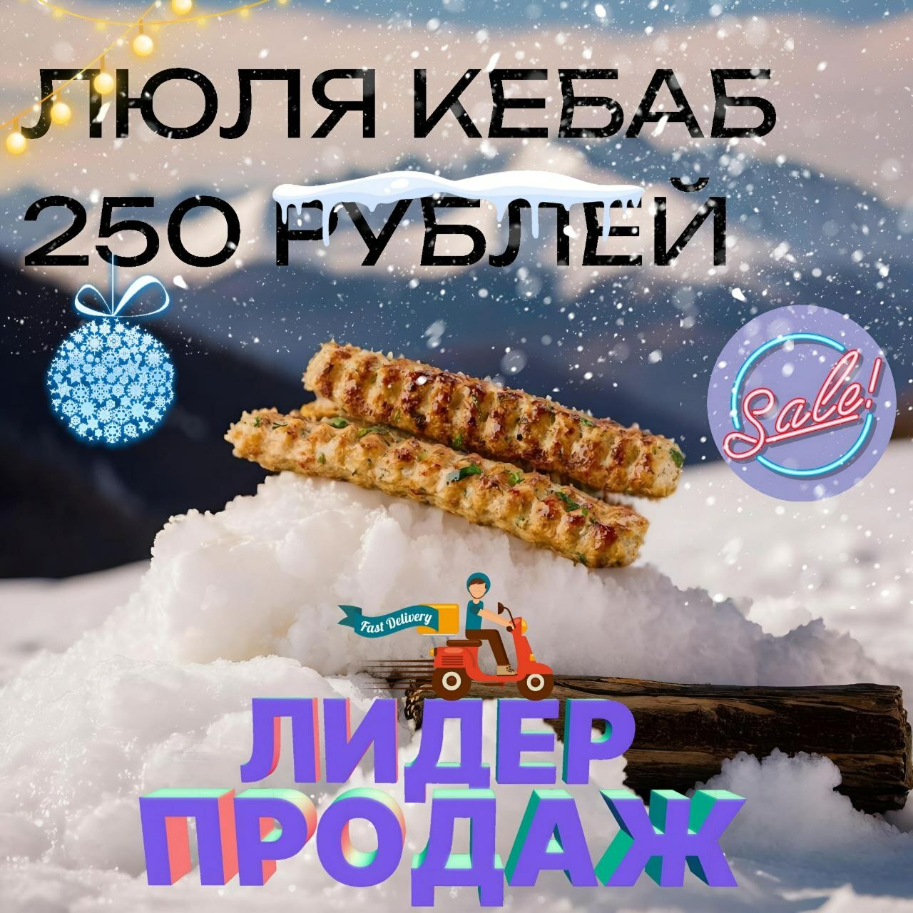 ЛЮЛЯ КЕБАБ ИЗ КУРИЦЫ 250 РУБЛЕЙ